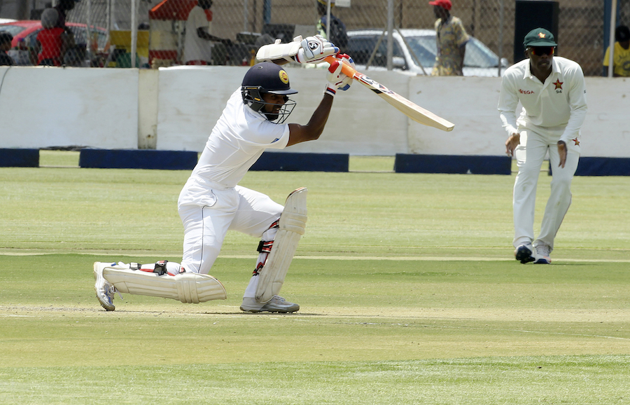 Sri lankan batsman Kaushal Silva plays a shot during a test match against Zimbabwe since 2004, at Harare Sports Club in Harare, Saturday, Oct, 29, 2016. Zimbabwe is playing host to Sri Lanka in its 100th test cricket match in Harare(AP Photo/Tsvangirayi Mukwazhi)